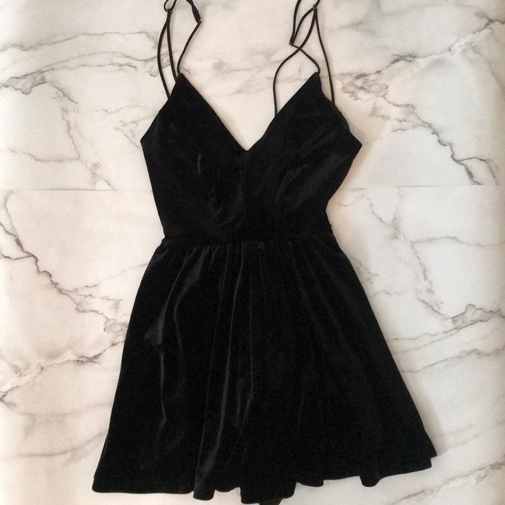 Beautiful black velvet romper